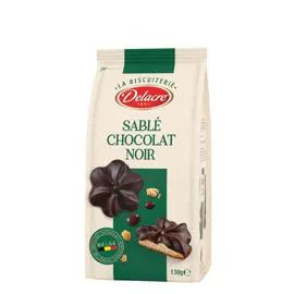 DELACRE Biscuit sablé choco noir 130g