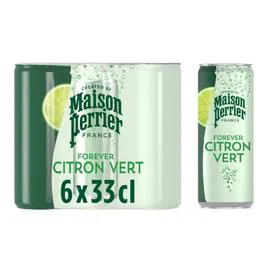 PERRIER Boisson Gazeuse aromatisée Citron Vert 6x33cl