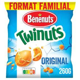 BÉNÉNUTS, TWINUTS Cacahuètes enrobées saveur nature format familial 260g