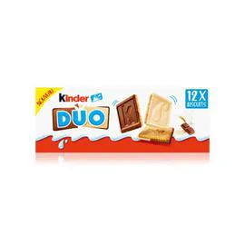 KINDER Biscuits avec tablettes de chocolat blanc et au lait Duo 150g