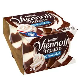 NESTLÉ, LE VIENNOIS Mousse liégeoise chocolat 4x90g