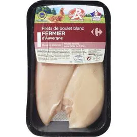CARREFOUR Filets de poulet blanc fermier Label Rouge 2x150g