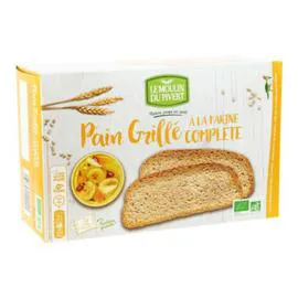 MOULIN DU PIVERT Pain Grillé À La Farine Complète Sans Sucres Bio 250g