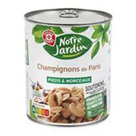 MARQUE REPÈRE, NOTRE JARDIN Champignons Paris Pieds et morceaux 460g