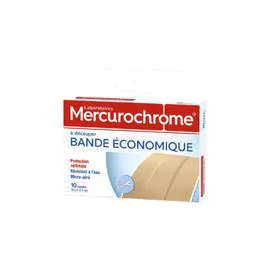 MERCUROCHROME Pansement bande à découper 10 cmx6 cm x10