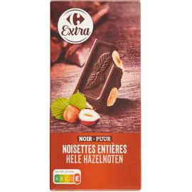 CARREFOUR EXTRA Chocolat noir noisettes entières 200g