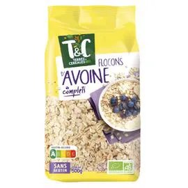 TERRES & CÉRÉALES BIO Céréales flocons d'avoine complets sans gluten Bio 500g