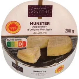 MONOPRIX GOURMET Monoprix Gourmet Munster Aop au Lait Cru 200g