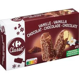CARREFOUR CLASSIC' Glaces vanille chocolat 12x37,5g