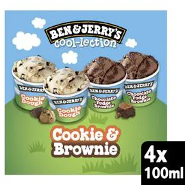 BEN & JERRY'S Glace The Cookie & Brownie Cool-lection - x4 288g