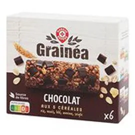 MARQUE REPÈRE, GRAINÉA Barre de cereales Grainea Chocolat noir 126g