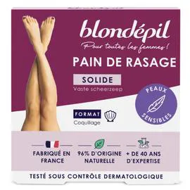 BLONDÉPIL Pain De Rasage Solide Peaux Sensibles Au Beurre De Karité Bio 75g