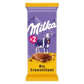 MILKA Chocolat au lait et au riz croustillant 2x100g