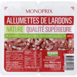 MONOPRIX Allumettes de lardons nature qualité supérieure 200g