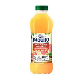 PAQUITO 100% Pur Jus - Jus 3 agrumes sans pulpe 1l