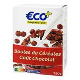 ECO+ Boules de céréales Au chocolat 750g