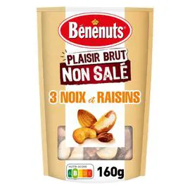 BÉNÉNUTS Fruits secs raisins amandes, cajous, noix du Brésil 160g