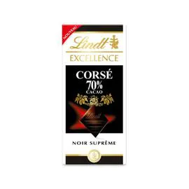 LINDT, EXCELLENCE Chocolat noir 70% corsé 100g