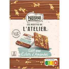 NESTLÉ, LES RECETTES DE L'ATELIER Chocolat au lait éclats amandes 200g