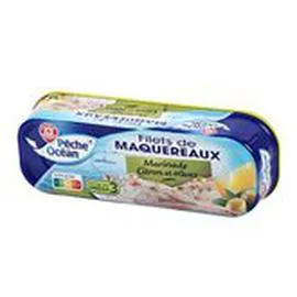 MARQUE REPÈRE, PÊCHE OCÉAN Filets maquereaux Citron olives 176g