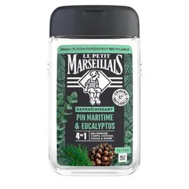 LE PETIT MARSEILLAIS Gel Douche 4 en 1 Rafraîchissant Pin Maritime & Eucalyptus 250ml