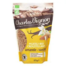CHARLES VIGNON Céréales muesli croustillant amande vanille sans gluten Bio 375g