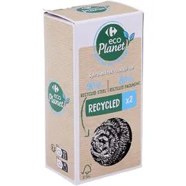 CARREFOUR ECO PLANET Eponge spirale inox x2
