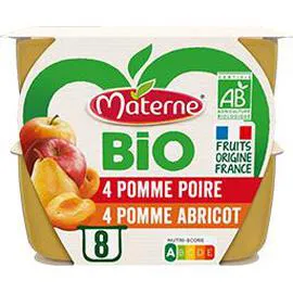 MATERNE Compote bio Pomme/abricot/poire 8x100g