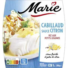 MARIE Plat cuisiné Cabillaud citron légumes 290g