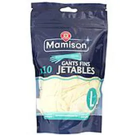 MARQUE REPÈRE, MAMISON Gants jetables latex T8 x10 x10