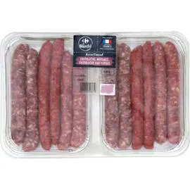 CARREFOUR LE MARCHÉ Assortiment de saucisses chipolatas nature chipolatas aux herbes et merguez 660g