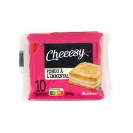 AUCHAN Cheeesy Fromage fondu à l'emmental en tranche x10 200g