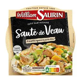 WILLIAM SAURIN Plat cuisiné sauté de veau et ses légumes 280g