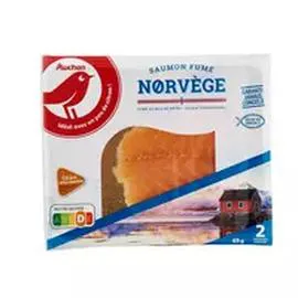AUCHAN Saumon fumé de Norvège 65g