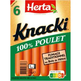 HERTA, KNACKI Saucisses 100% poulet 210g