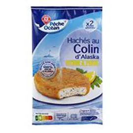 MARQUE REPÈRE, PÊCHE OCÉAN Hachés au colin d'Alaska 2x100g