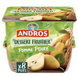 ANDROS Compotes Pomme poire 8x100g