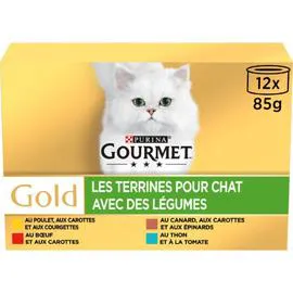 PURINA, GOURMET Pâtée pour chat assortiment légumes 12x85g