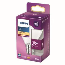 PHILIPS Ampoule LED E14 Sphérique Blanc-chaud 25W x1 l'unité