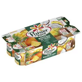 YOPLAIT, PERLE DE LAIT Yaourt fruits exotiques coco, mangue, ananas aux morceaux de fruits 8x125g