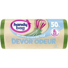 HANDY BAG Sac poubelle Devor odeur 50L, avec poingées x8
