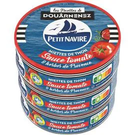PETIT NAVIRE Miettes de thon à la tomate 3x52g
