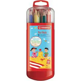 STABILO Stabilo Crayons De Couleur Trio, Forme Triangulaire, Dans Étui x15
