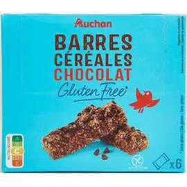 AUCHAN Barres de céréales au chocolat sans gluten 138g