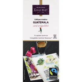 MONOPRIX GOURMET Capsules de café pur arabica Guatemala 52g