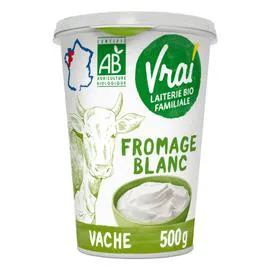 VRAI Fromage blanc nature Bio 500g