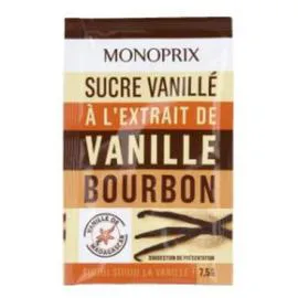 MONOPRIX Sucre vanillé à l'extrait de vanille Bourbon 38g