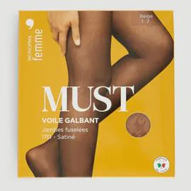 MONOPRIX FEMME Monoprix Collants voile galbant noir satiné taille 1 l'unité