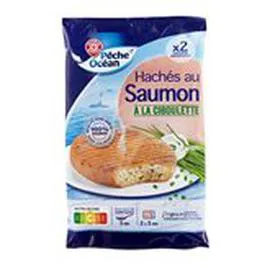 MARQUE REPÈRE, PÊCHE OCÉAN Hachés au saumon à la ciboulette 2x100g