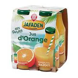 MARQUE REPÈRE, JAFADEN Pur jus d'orange 4x20cl